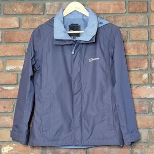 Berghaus AQ2 Waterproof Jacket Size 8 Lightweight Hooded Hiking Rain Shell